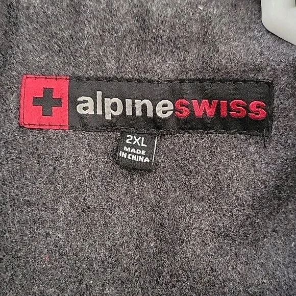 Alpine Swiss womens gray wool blend coat sz 2x - Picture 3 of 8
